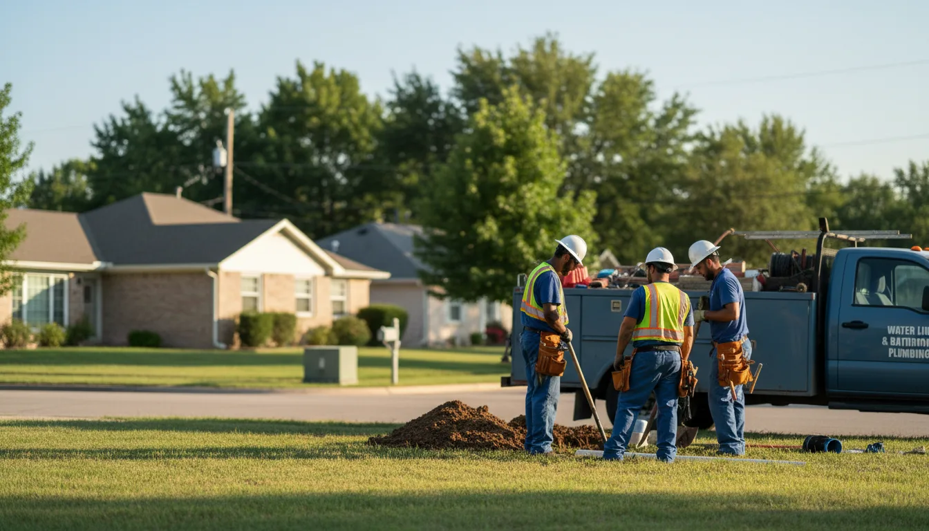 Residential water line and bathroom plumbing service in Edna, KS